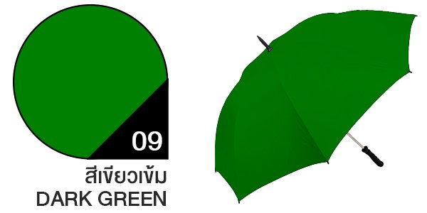 สีผ้าร่มสั่งผลิต ร่มสีเขียวเข้ม #09