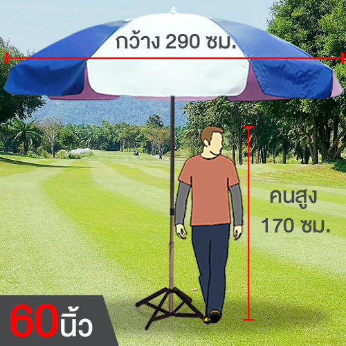 ขนาดร่ม ร่มสนาม 60 นิ้ว