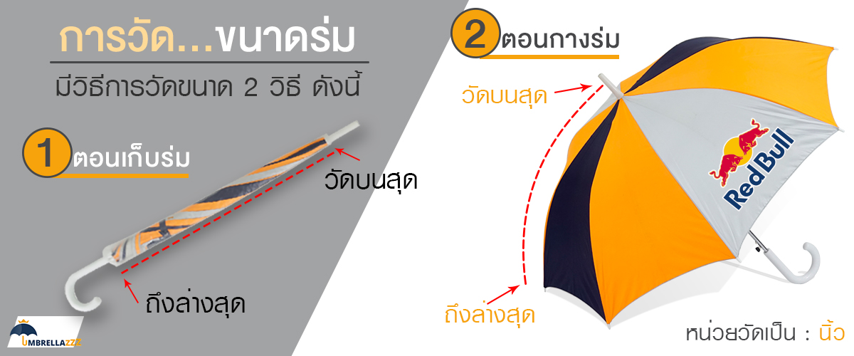 วิธีการ วัดขนาดร่ม
